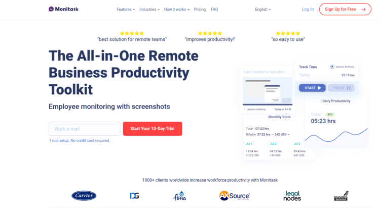 Monitask's HR software